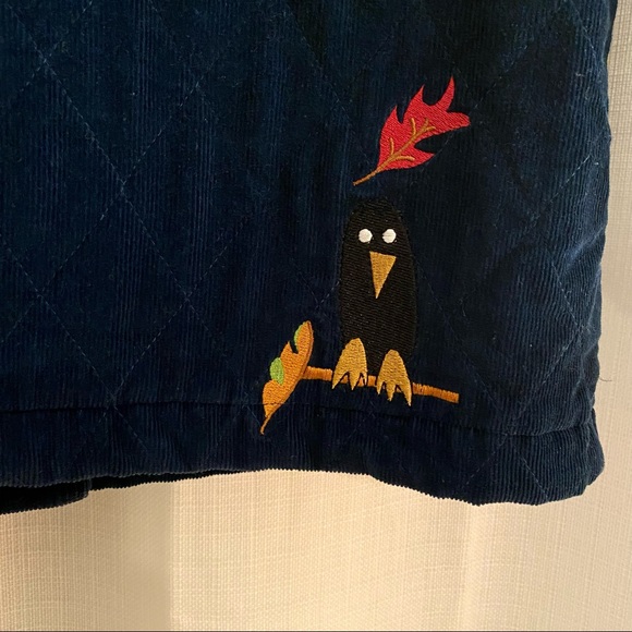The Quacker Factory Quilted Corduroy Scarecrow FALL Embroidered Jacket - Picture 5 of 6
